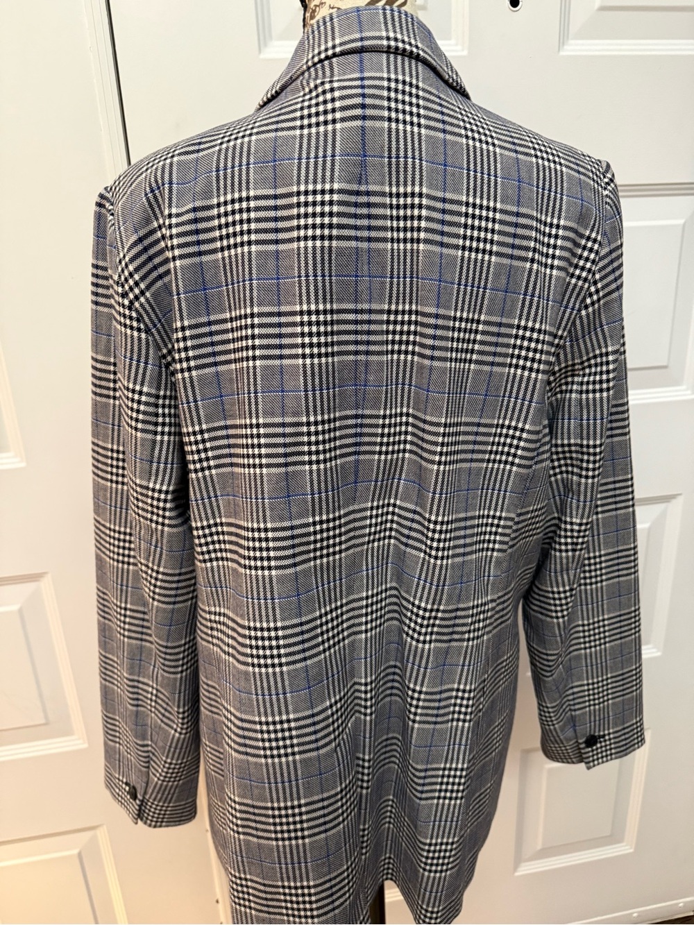Talbots Gray Plaid Double-Breasted Blazer - Picture 8 of 15
